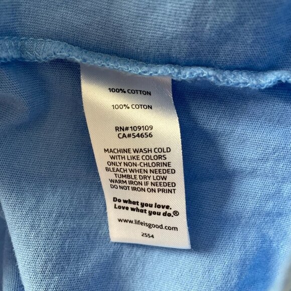 Life is Good Womens Blue Long Sleeve Graphic Crusher Lite Hooded Tee Size XL - Picture 4 of 10